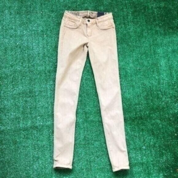 BleuLab 2 in 1 Jeans Double Sided Khaki / Snake Print Skinny Jeans Size 26 - Picture 2 of 8